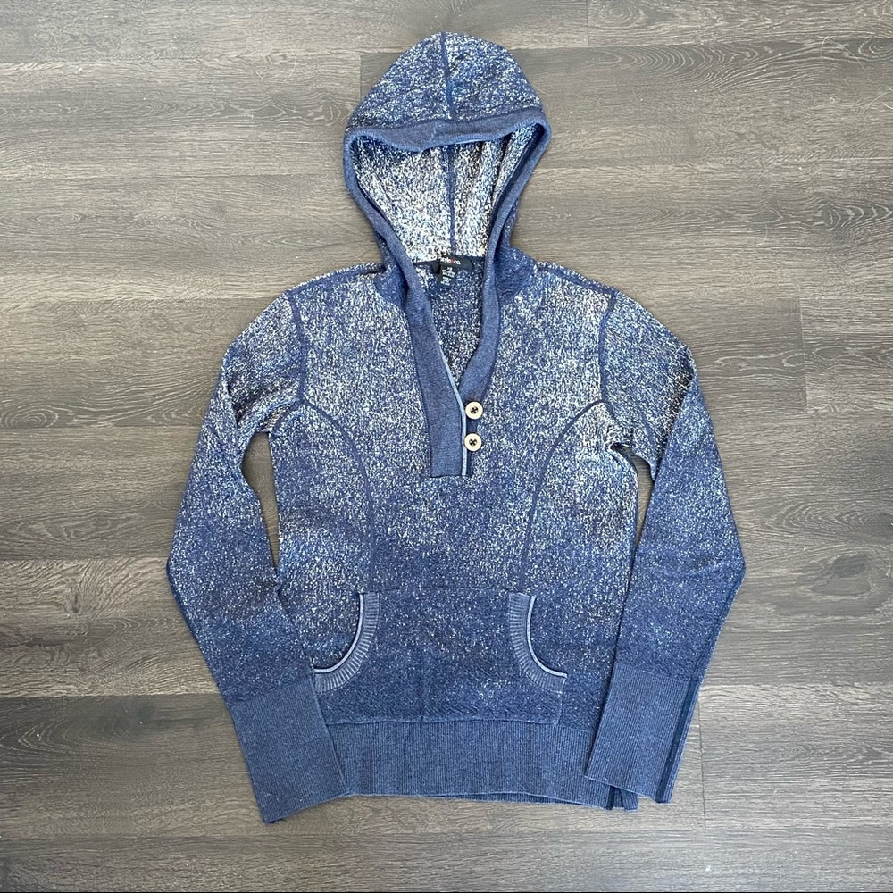 Style & Co. Blue & White Marbled Hoodie - Picture 1 of 3